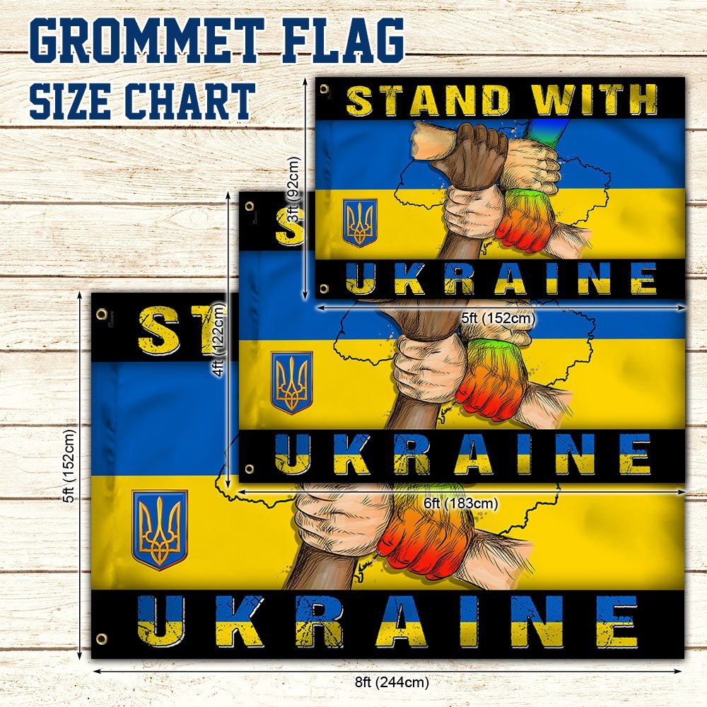 Stand With Ukraine Grommet Flag Peace For Ukraine Pray For Ukraine MLH2287GF - Image 4