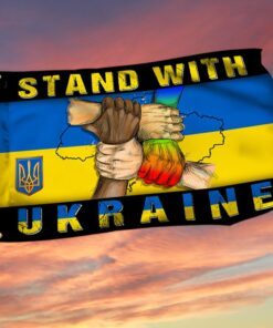 Stand With Ukraine Grommet Flag Peace For Ukraine Pray For Ukraine MLH2287GF