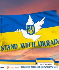 Stand With Ukraine Grommet Flag THN3865GF