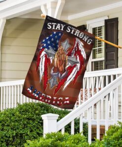stay strong america. christian cross flag 4570