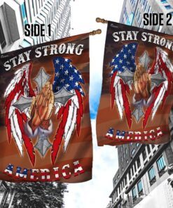 stay strong america. christian cross flag 4848
