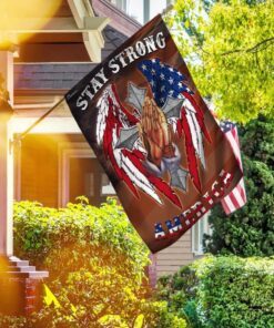 Stay Strong America. Christian Cross Flag