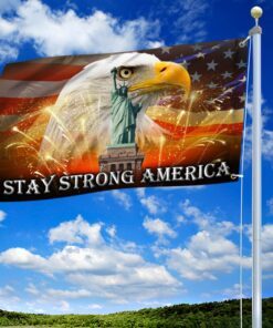 stay strong america eagle happy independence day 4th of july grommet flag mln171gf 2491