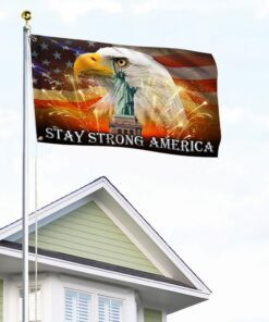 stay strong america eagle happy independence day 4th of july grommet flag mln171gf 7328