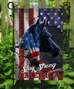 stay strong america patriotic horse flag 2235