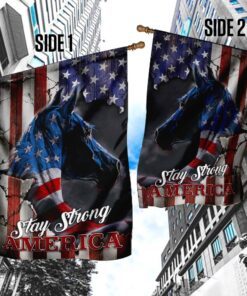 stay strong america patriotic horse flag 6888