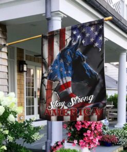Stay Strong America Patriotic Horse Flag