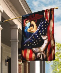 Strong Nurse. America US Flag
