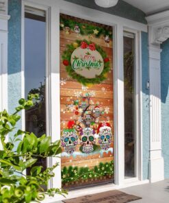 sugar skull christmas tree door cover 5418