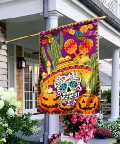 Sugar Skull Flag Flagwix™ Día De Los Muertos Halloween Flag MBH105F