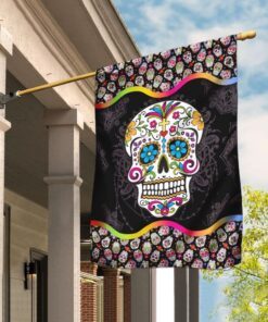 Sugar Skull Mandala Flag