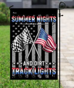 summer nights and dirt track lights flag 3444