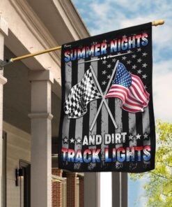 Summer Nights And Dirt Track Lights Flag