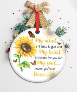 sunflower butterfly my soul knows you are at peace ceramic ornament mln657o 4109