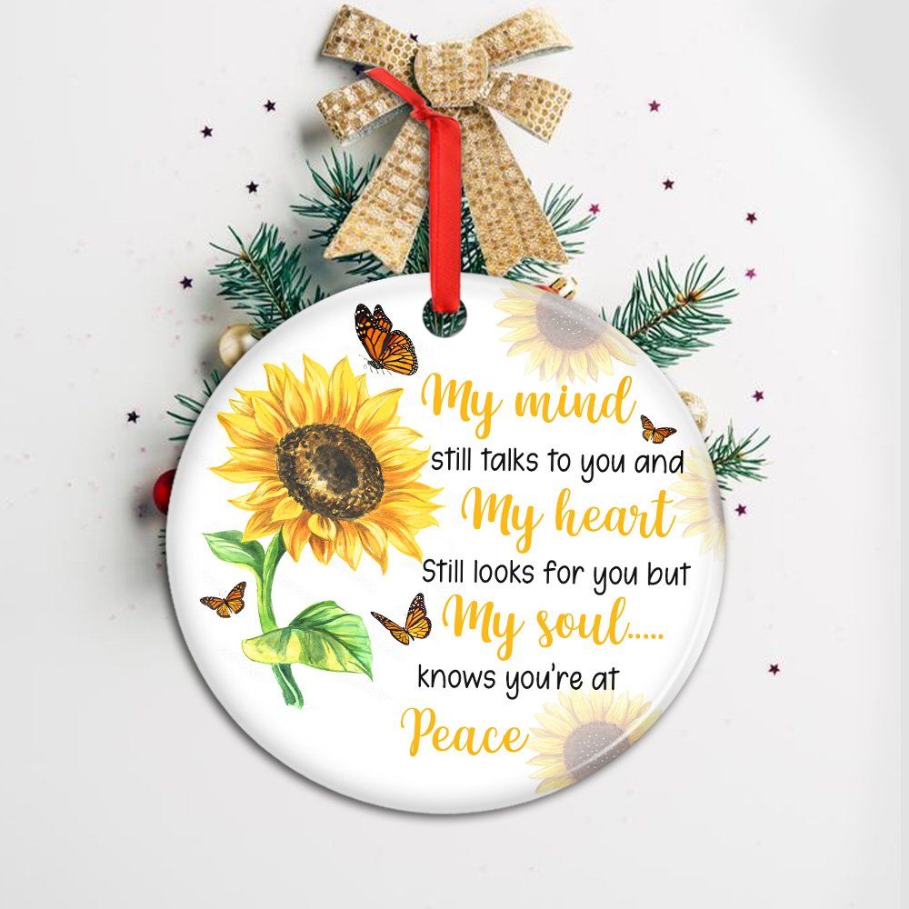 Sunflower Butterfly My Soul Knows You Are At Peace Ceramic Ornament MLN657O - Image 5