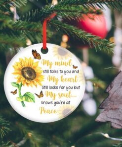 sunflower butterfly my soul knows you are at peace ceramic ornament mln657o 8255