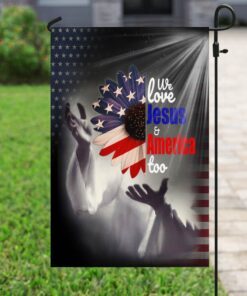 sunflower jesus flagwix™ we love jesus and america too flag ttv34f 8547