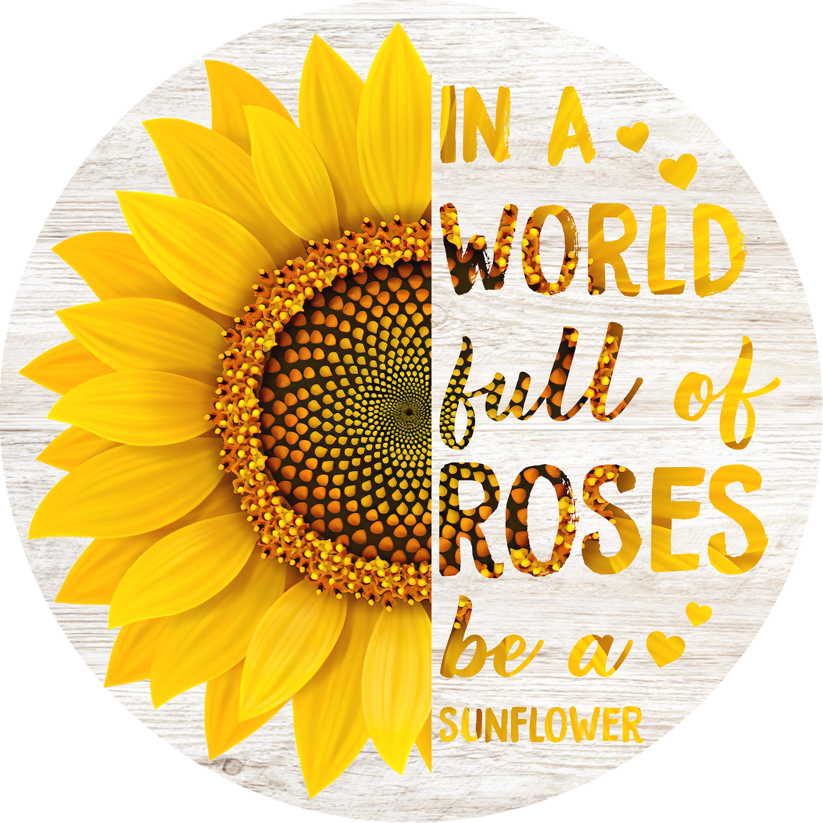 Sunflower Wooden Sign In A World Full Of Roses Be A Sunflower Door Hanger TRV1611WD - Image 5