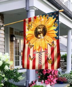 sunflowers and jesus flagwix™ jesus faith american flag 4718