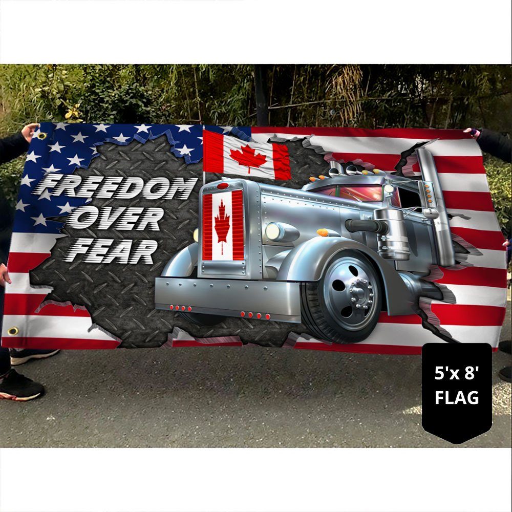 Support Freedom Convoy 2022 Grommet Flag Freedom Over Fear DDH3313GF - Image 3