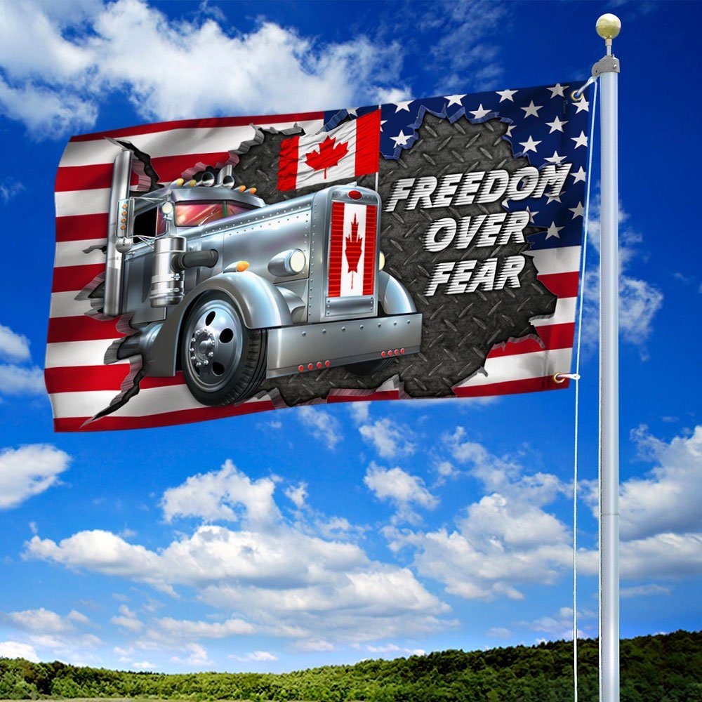 Support Freedom Convoy 2022 Grommet Flag Freedom Over Fear DDH3313GF - Image 2
