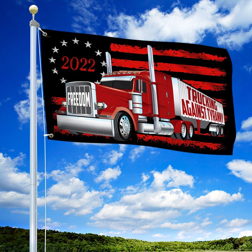 Support Freedom Convoy 2022 Grommet Flag Trucking Against Tyranny DHP3314GF - Image 2