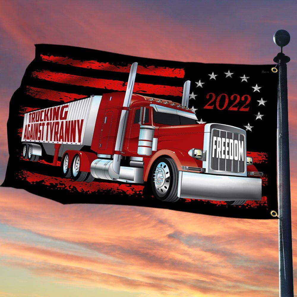 Support Freedom Convoy 2022 Grommet Flag Trucking Against Tyranny DHP3314GF - Image 3