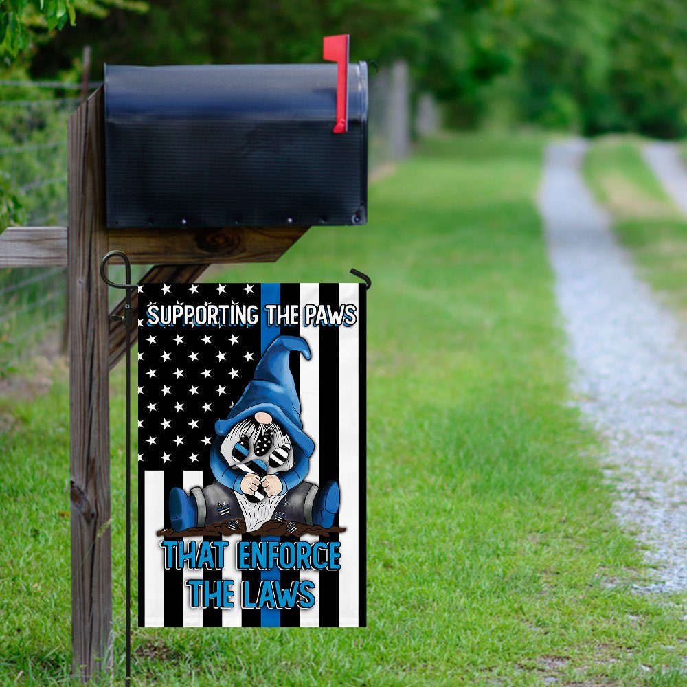 Supporting The Paws That Enforce The Laws Gnome Flag - Image 9