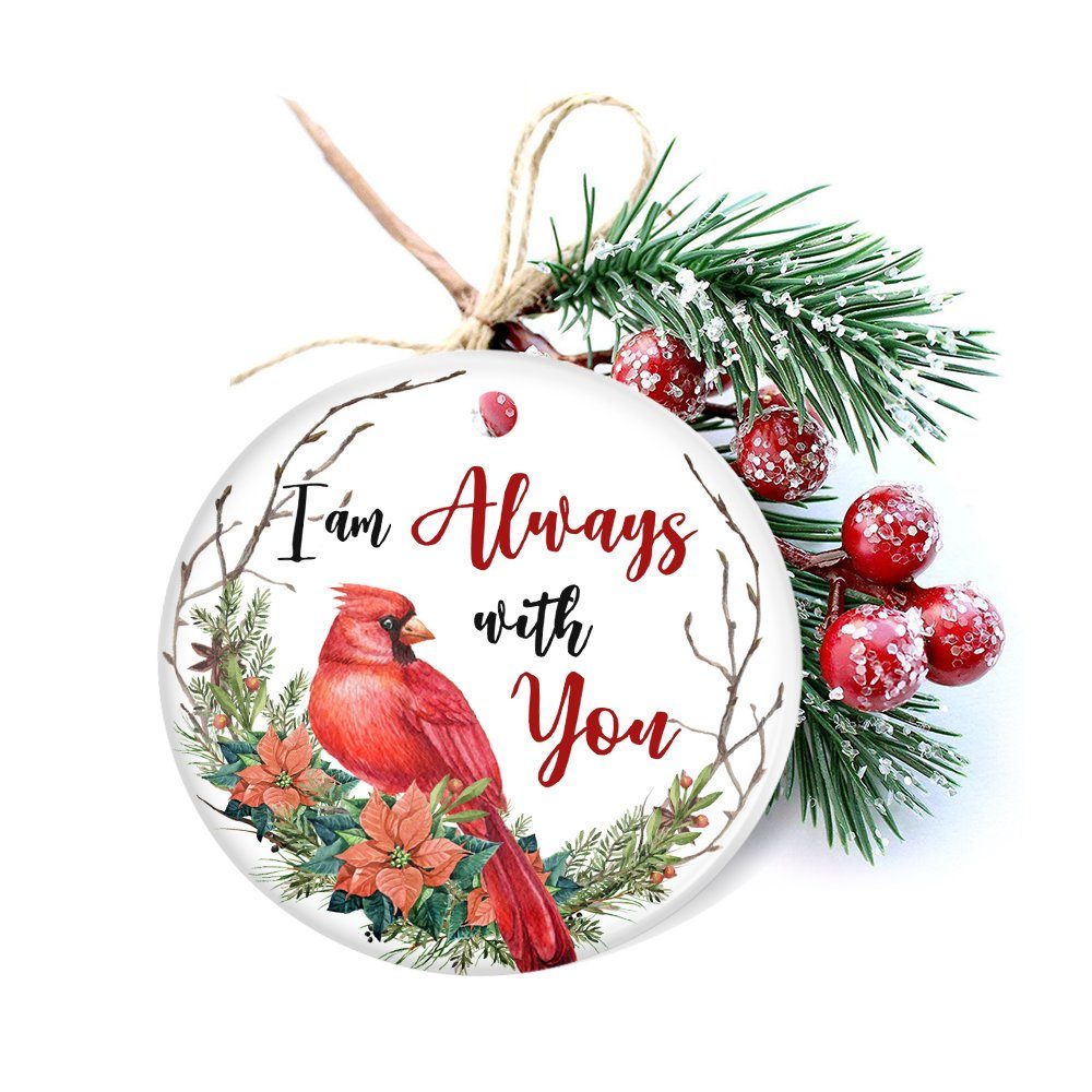 Sympathy Christmas Gift, Cardinal Memorial Ornament, I am Always With You Ceramic Ornament TPT377O - Image 3