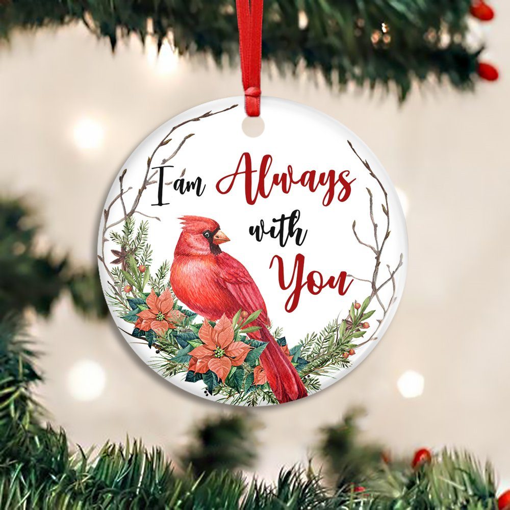 Sympathy Christmas Gift, Cardinal Memorial Ornament, I am Always With You Ceramic Ornament TPT377O - Image 2