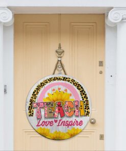 teacher door sign back to school teach love inspire lnt436wd 7933