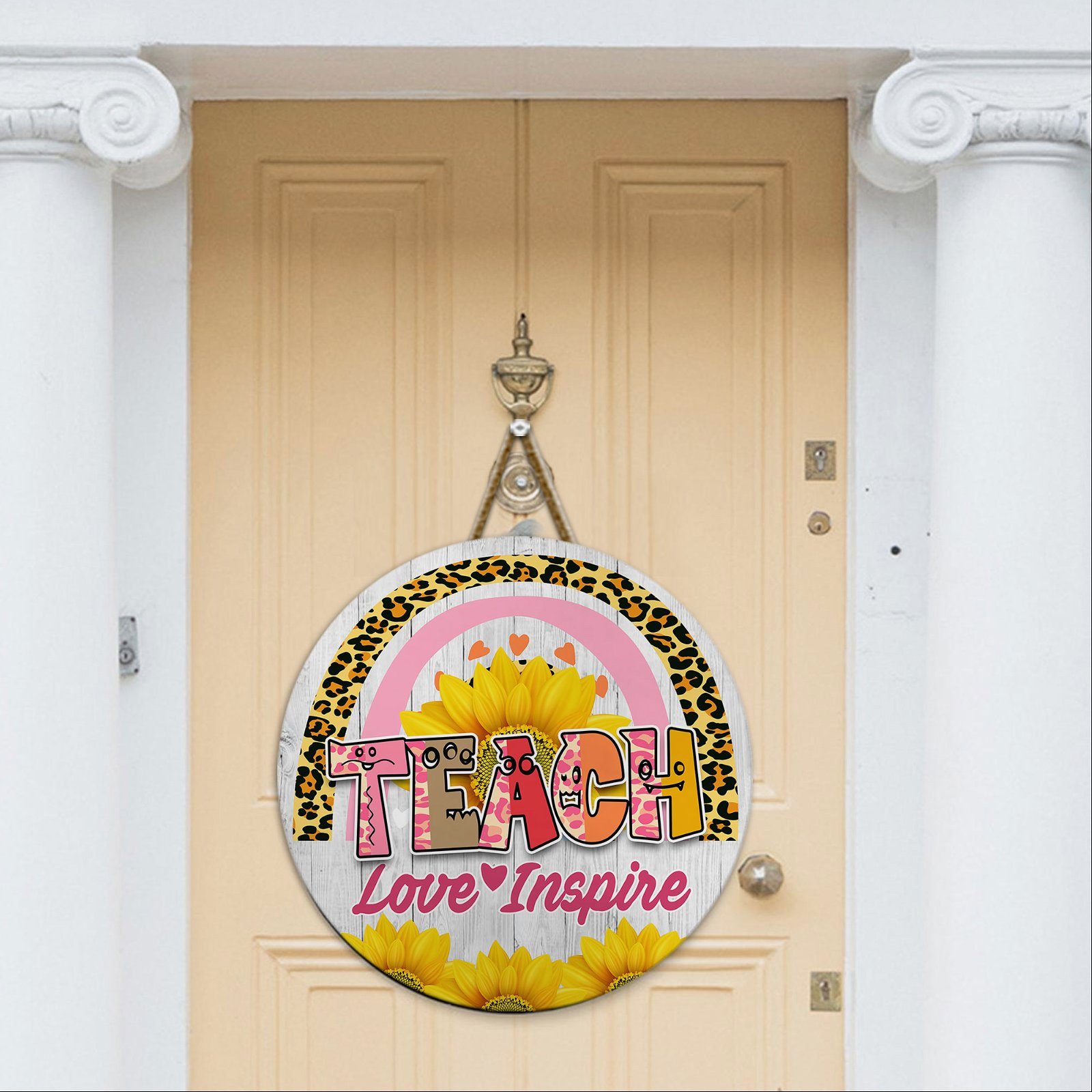 Teacher Door Sign Back To School Teach Love Inspire LNT436WD - Image 3