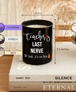 teacher last nerve flame candle funny gifts for teacher lavender vanilla 10oz candle cup 1575