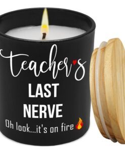 teacher last nerve flame candle funny gifts for teacher lavender vanilla 10oz candle cup 2416