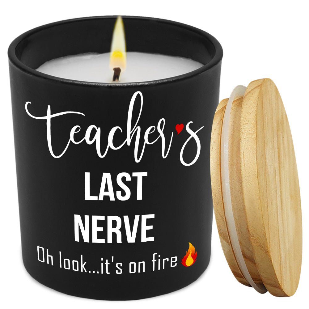 Teacher Last Nerve Flame Candle Funny Gifts For Teacher Lavender Vanilla 10oz Candle Cup - Image 7