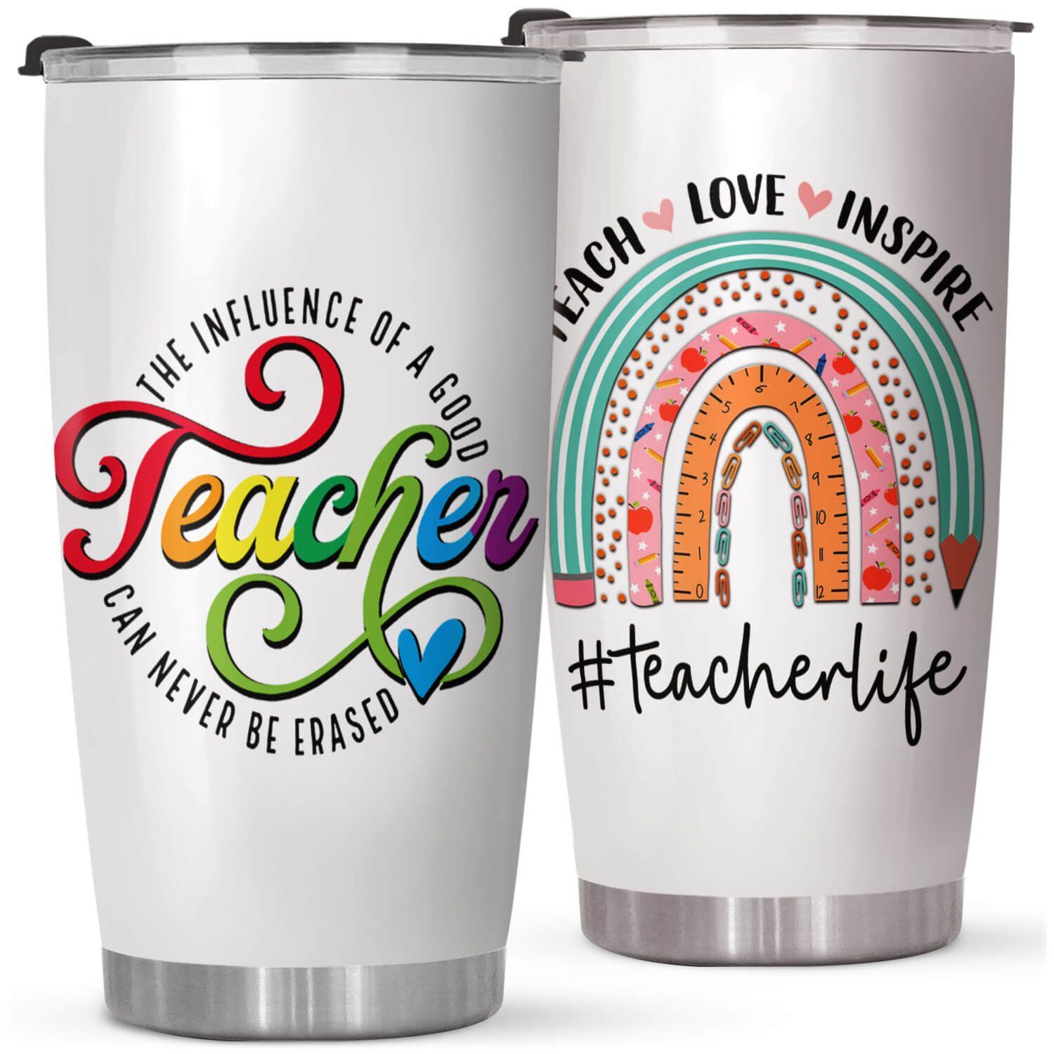 Teacher Tumbler 20oz The Influence Of A Good Teacher Can Never Be Erased LNT531TUv5 - Image 8