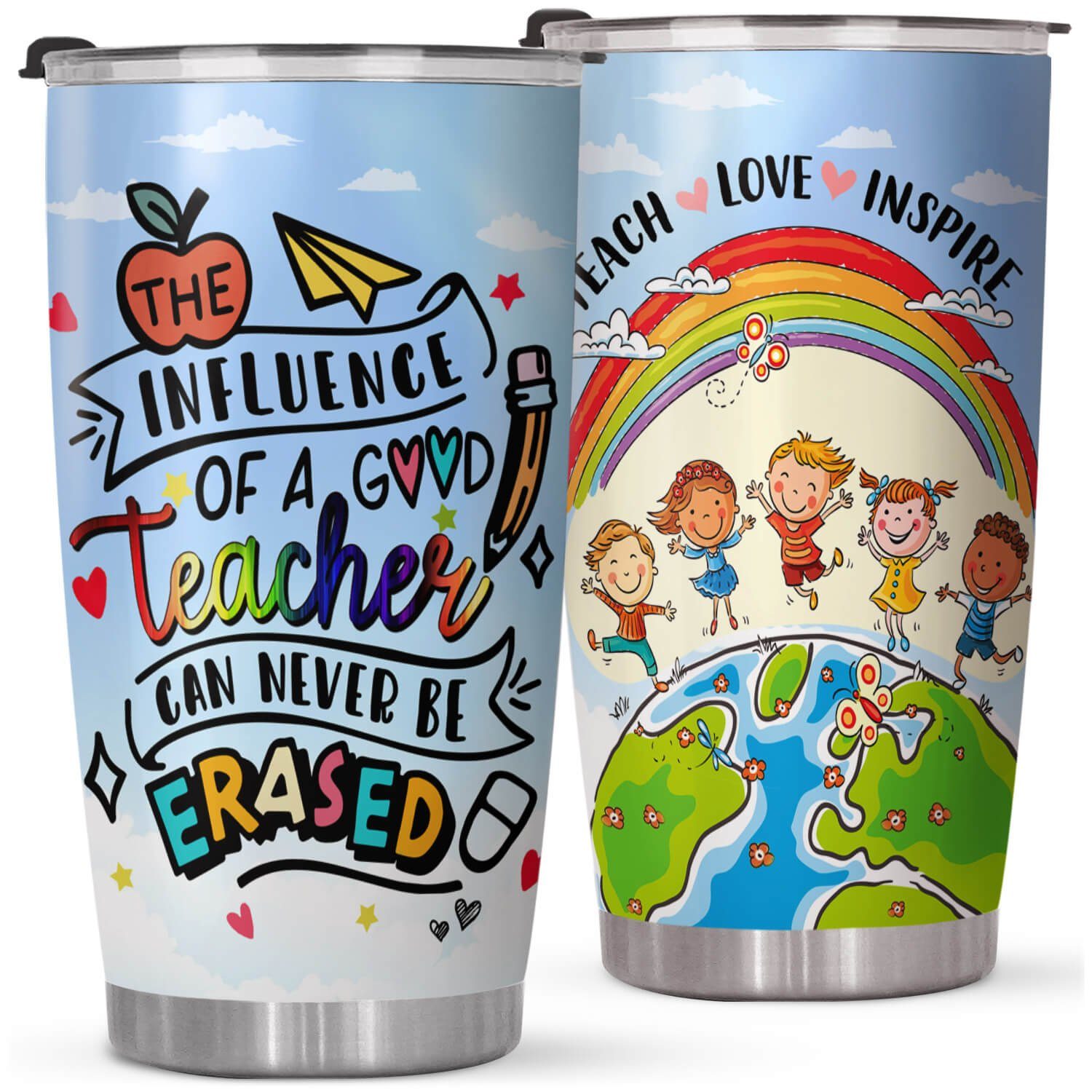 Teacher Tumbler 20oz The Influence Of A Good Teacher Can Never Be Erased LNT531TUv6 - Image 9