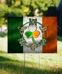 team irish lucky charm yard sign 8150