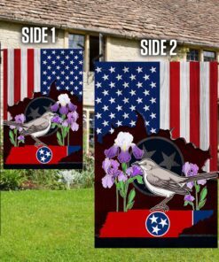 tennessee state mockingbird and iris flower flag mln650f 5057