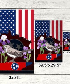 tennessee state mockingbird and iris flower flag mln650f 8628