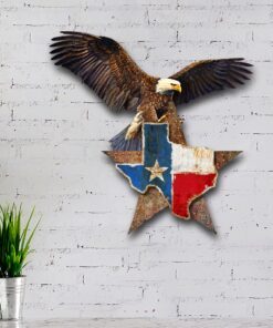 Texas  Eagle Hanging Metal Sign QNK751MS