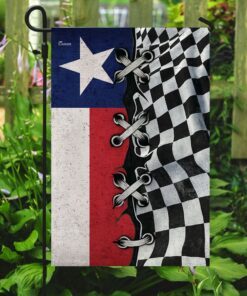 texas and dirt track racing flag 4346