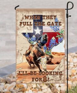 texas bull riding flag 1029