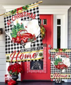 Texas Christmas Flag All Roads Lead Home LNT660Fv1