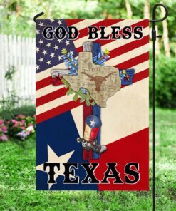 texas cross flag god bless texas flag lnh024f 1596