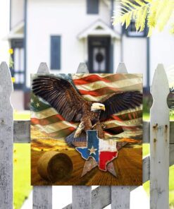 texas eagle american flag art multipiece metal sign decor qnk751mms 2889