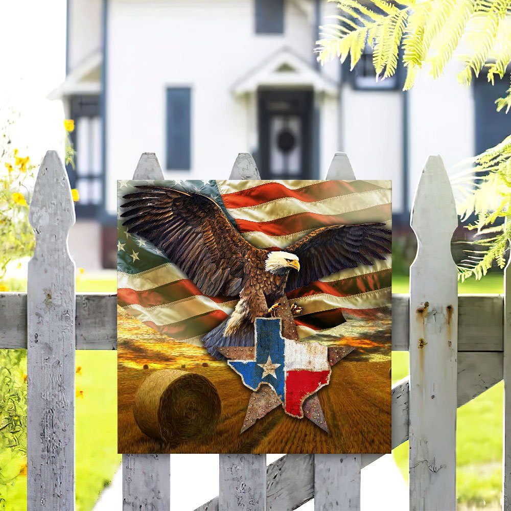 Texas Eagle American Flag Art Multipiece Metal Sign Decor QNK751MMS - Image 6