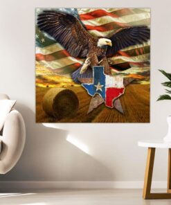 texas eagle american flag art multipiece metal sign decor qnk751mms 3344