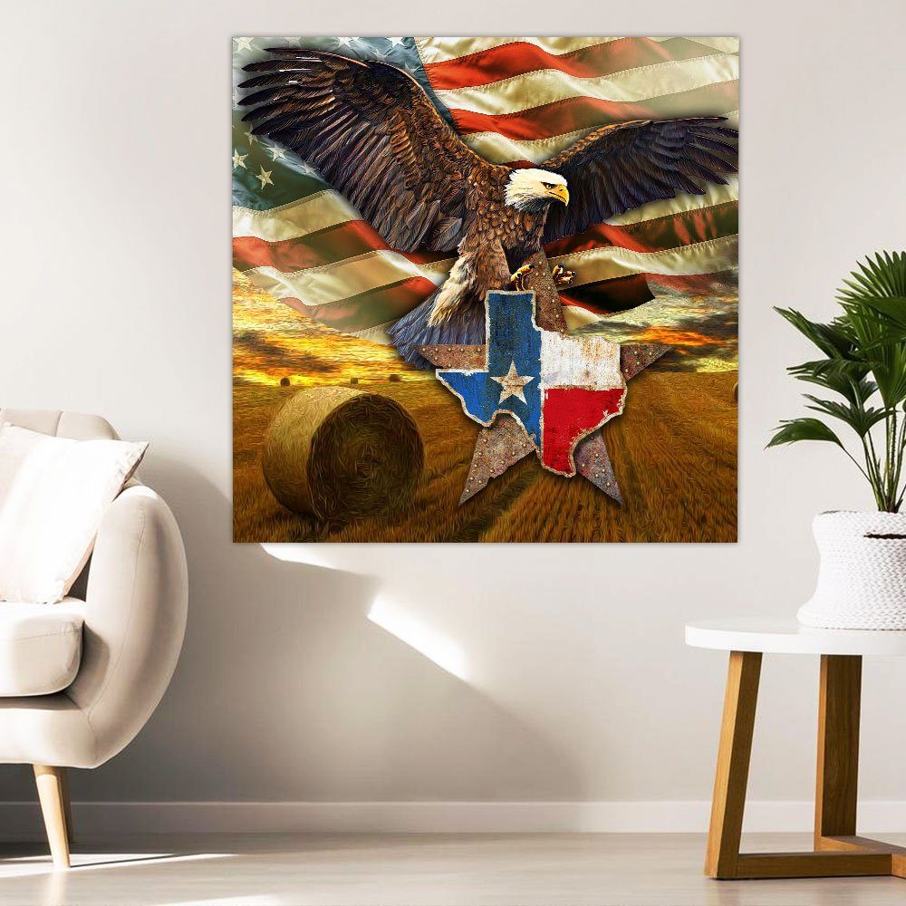 Texas Eagle American Flag Art Multipiece Metal Sign Decor QNK751MMS - Image 4