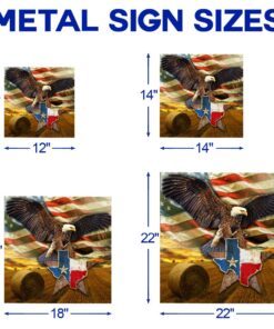 texas eagle american flag art multipiece metal sign decor qnk751mms 5248